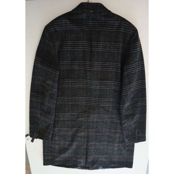 Tommy Hilfiger Men's Sz 38 Short Multi Addison Wool Blend Trim Fit Overcoat $395 - Picture 9 of 13